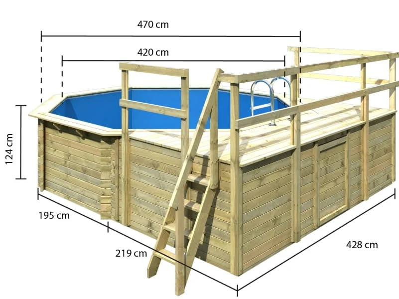 Karibu Pool Modell 2 Variante D, mit Terrasse im Set inkl. Filteranlage und Skimmer - Image 3