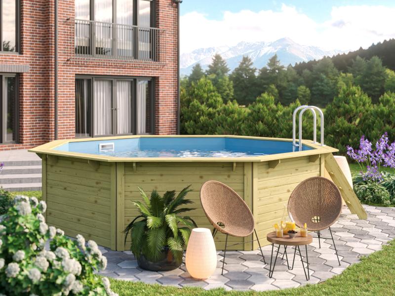 Karibu Pool Modell 2 X im Set mit Terrasse kdi - Folie Blau - Image 3