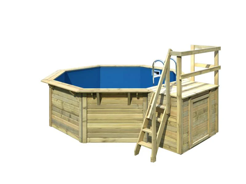 Karibu Pool Modell 2 X im Set mit Terrasse kdi - Folie Blau - Image 4