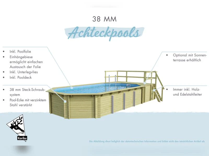 Karibu Pool Modell 4 Variante C, mit Terrasse im Set inkl. Filteranlage groß und Skimmer - Image 10