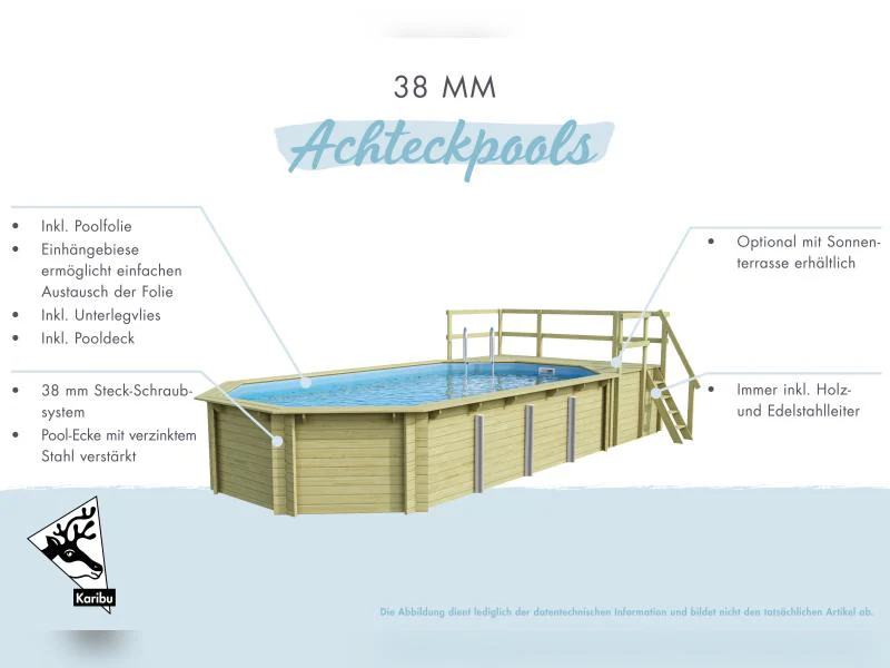 Karibu Pool Modell 4 Variante D, mit Terrasse im Set inkl. Filteranlage und Skimmer - Image 10