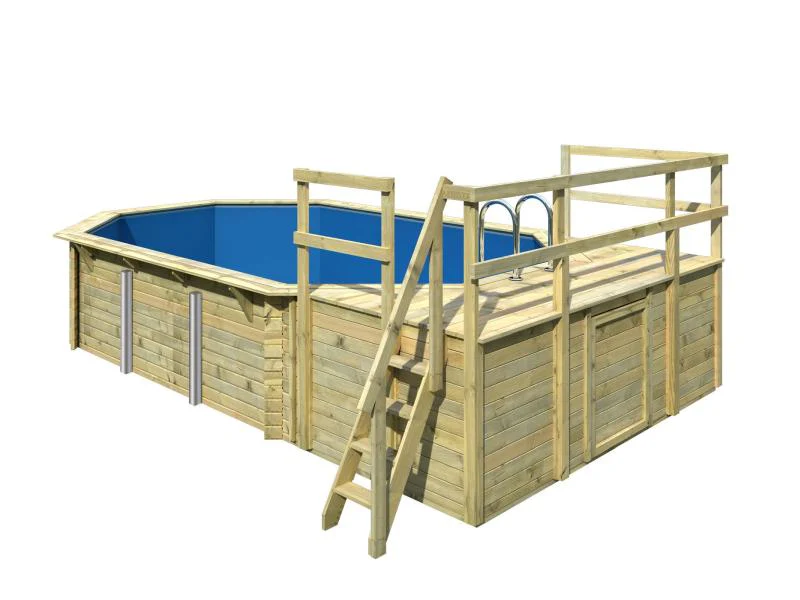 Karibu Pool Modell 4 Variante D, mit Terrasse im Set inkl. Filteranlage und Skimmer - Image 3
