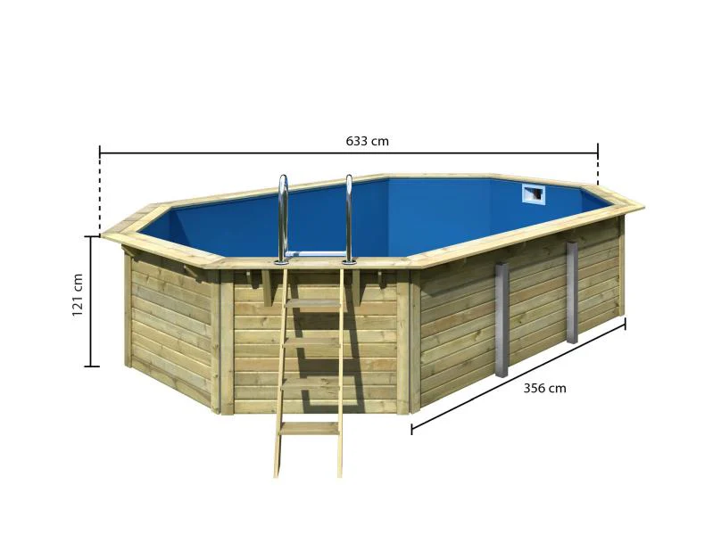 Karibu Pool Modell 4 X im Set mit Filteranlage groß und Skimmer, kdi - Folie Blau - Image 2