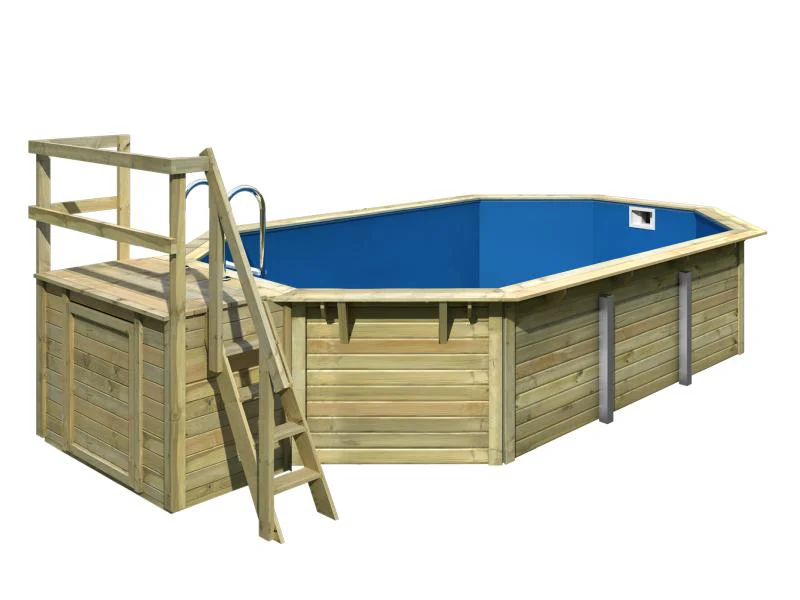 Karibu Pool Modell 4 X im Set mit Terrase kdi - Folie Blau - Image 3