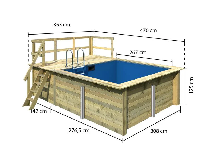 Karibu Rechteck Pool Größe 1 inkl. Terrasse 3,5 m - Image 2