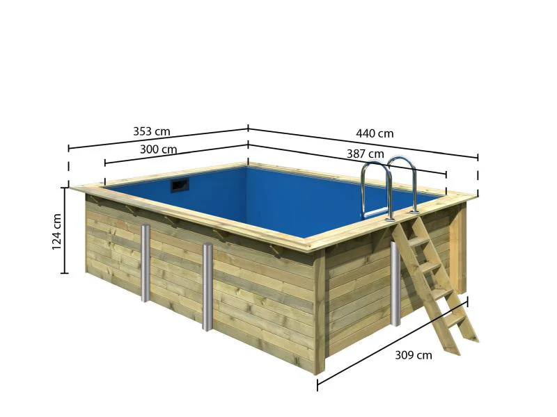 Karibu Rechteck Pool Größe 2 im Set inkl. Filterpaket - Image 2