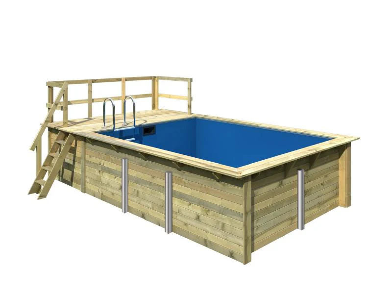 Karibu Rechteck Pool Größe 2 im Set inkl. Filterpaket und Terrasse 3,5 m - Image 3