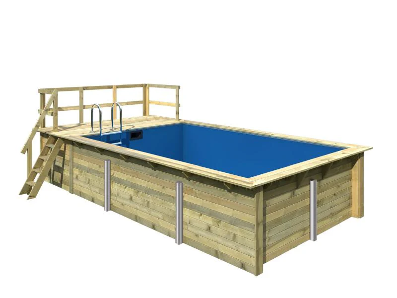 Karibu Rechteck Pool Größe 3 im Set inkl. Filterpaket und Terrrasse 3,5 m - Image 3
