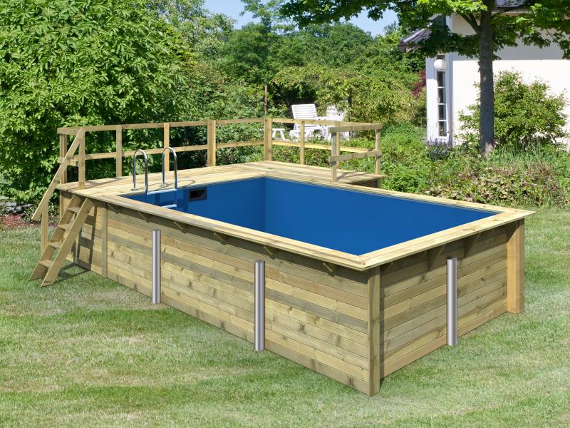 Karibu Rechteck Pool Größe 3 inkl. Terrrasse 3,5 m und Seitenterrasse - Image 3