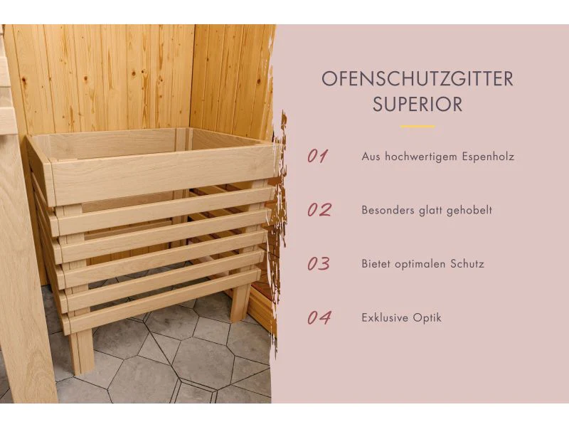 Karibu Sauna Airi, inkl. 9 kW Ofen ext. Steuerung - ohne Dachkranz - - Image 8