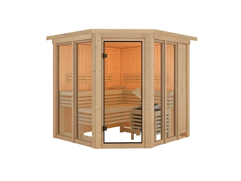 Karibu Sauna Airi, ohne Ofen - mit Dachkranz - - Image 3