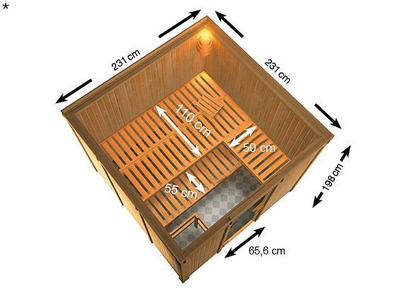 Karibu Sauna Arvika 68 mm inkl. 9 kW Ofen ext. Strg - Image 3