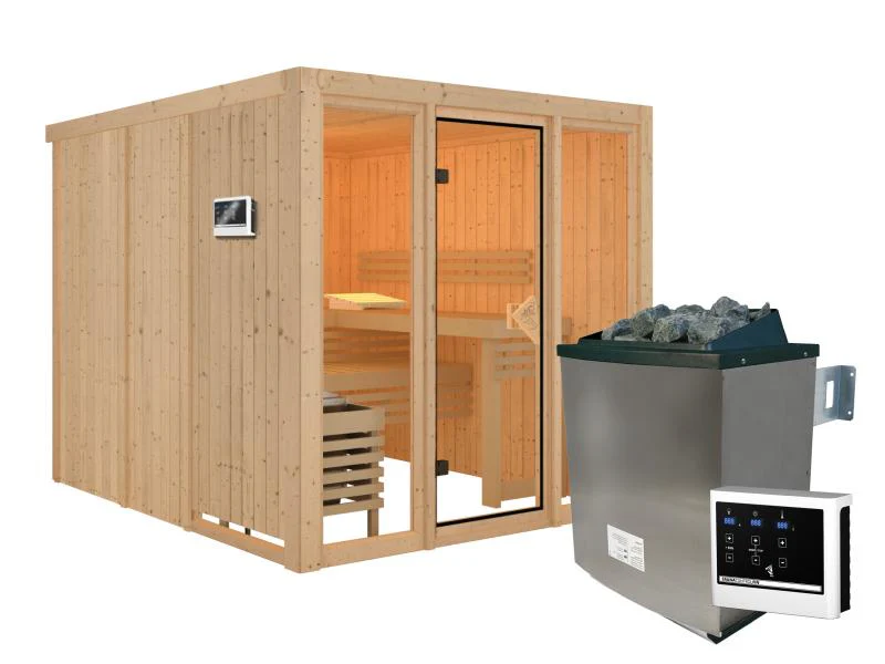 Karibu Sauna Askja 68 mm -9 kW Ofen ext. Strg - Image 2
