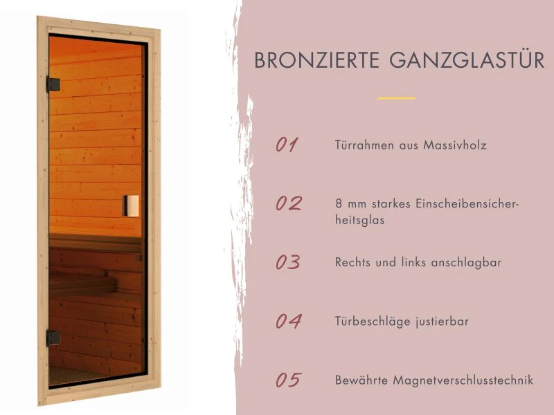 Karibu Sauna Askja 68 mm, inkl. 9 kW Ofen ext. Steuerung Wifi HUUM - ohne Dachkranz - - Image 5