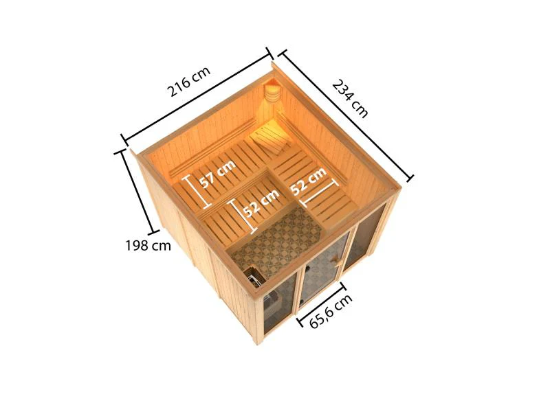 Karibu Sauna Askja Ohne Ofen 68 mm - Image 3
