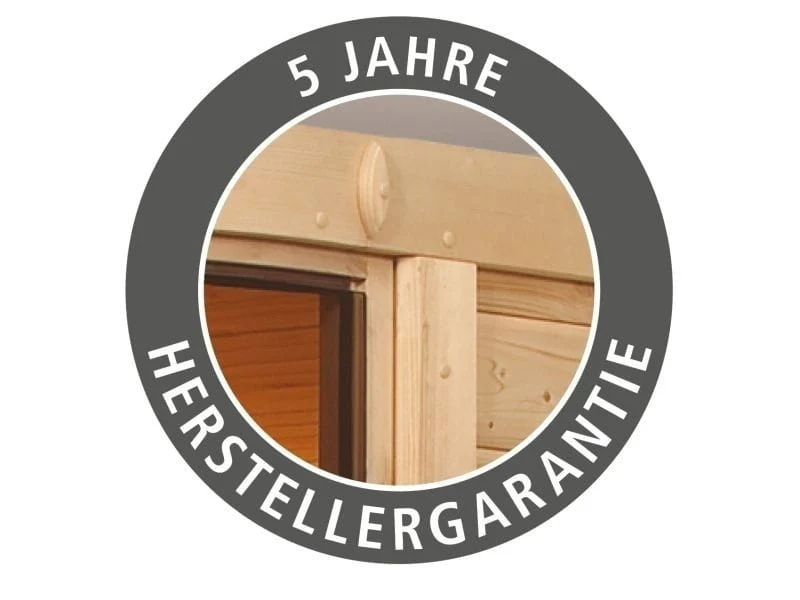 Karibu Sauna Bodin inkl. 9 kW Ofen integr. Steuerung, mit bronzierter Saunatür -mit Dachkranz- - Image 10