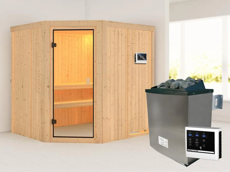 Karibu Sauna Bodo 68 mm inkl. 9 kW Ofen ext. Steuerung - Image 2