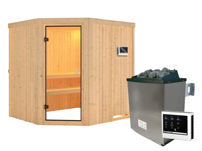 Karibu Sauna Bodo 68 mm inkl. 9 kW Ofen ext. Steuerung - Image 3