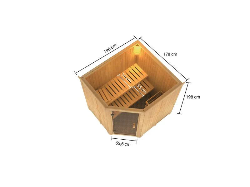 Karibu Sauna Bodo 68 mm inkl. 9 kW Ofen ext. Steuerung - Image 4
