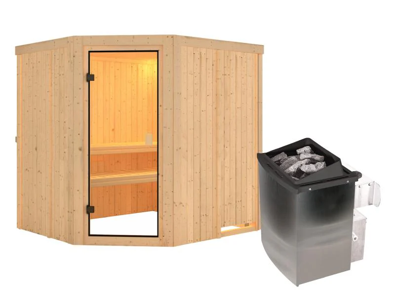 Karibu Sauna Bodo 68 mm inkl. 9 kW Ofen integr. Steuerung - Image 2