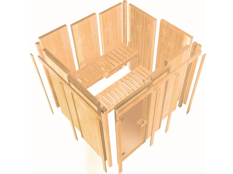 Karibu Sauna Bodo 68 mm inkl. 9 kW Ofen integr. Steuerung - Image 9