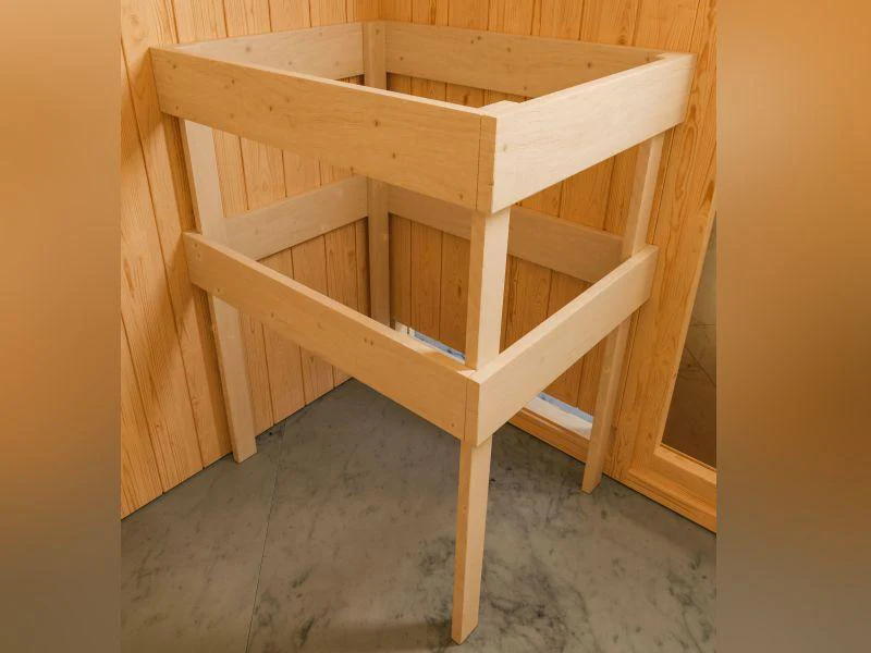 Karibu Sauna Carin inkl. 9 kW Bioofen ext. Steuerung mit moderner Saunatür - ohne Dachkranz - - Image 8