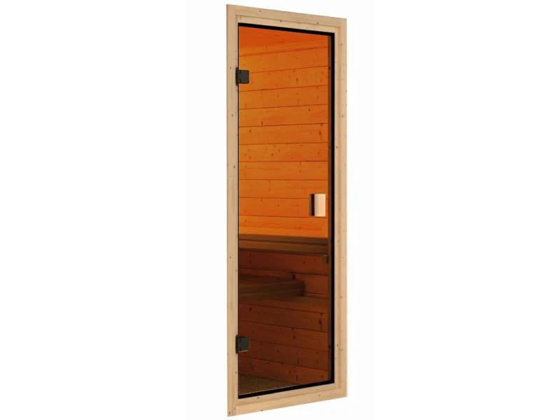 Karibu Sauna Faurin inkl. 9 kW Ofen integr. Steuerung mit klassischer Saunatür -ohne Dachkranz- - Image 6