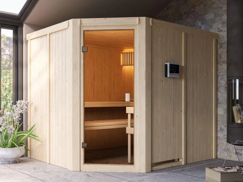Karibu Sauna Horna 68 mm inkl. 9 kW Ofen ext. Strg - Image 2
