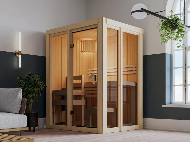 Karibu Sauna Irava 1 - inkl. 3,6 kW Bioofen ext. Steuerung - Image 3