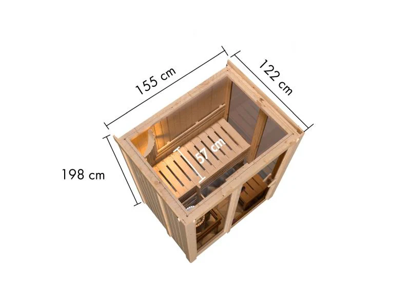 Karibu Sauna Irava 1 - inkl. 3,6 kW Bioofen ext. Steuerung - Image 4