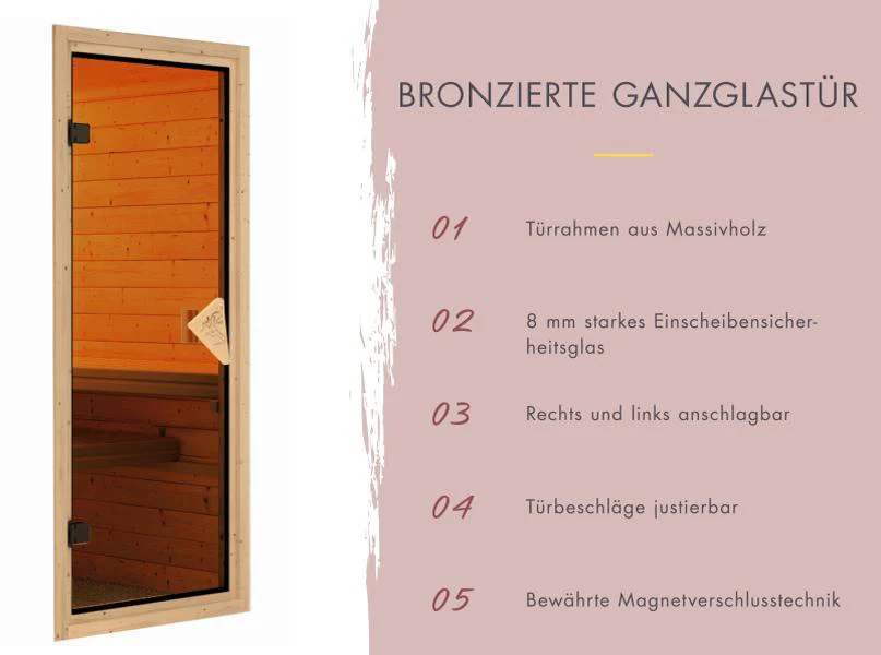 Karibu Sauna Irava 1 - inkl. 3,6 kW Bioofen ext. Steuerung - Image 7