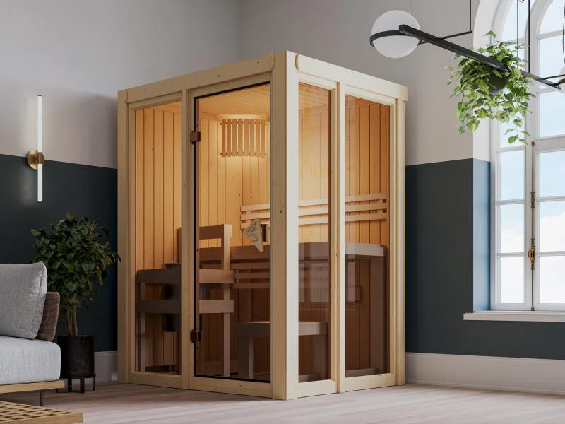 Karibu Sauna Irava 1 - inkl. 3,6 kW Ofen ext. Steuerung - Image 3