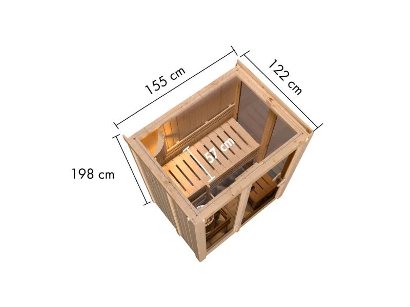 Karibu Sauna Irava 1 - inkl. 3,6 kW Ofen ext. Steuerung - Image 4