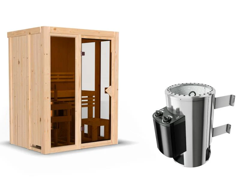 Karibu Sauna Irava 1 - inkl. 3,6 kW Ofen integr. Steuerung - Image 2