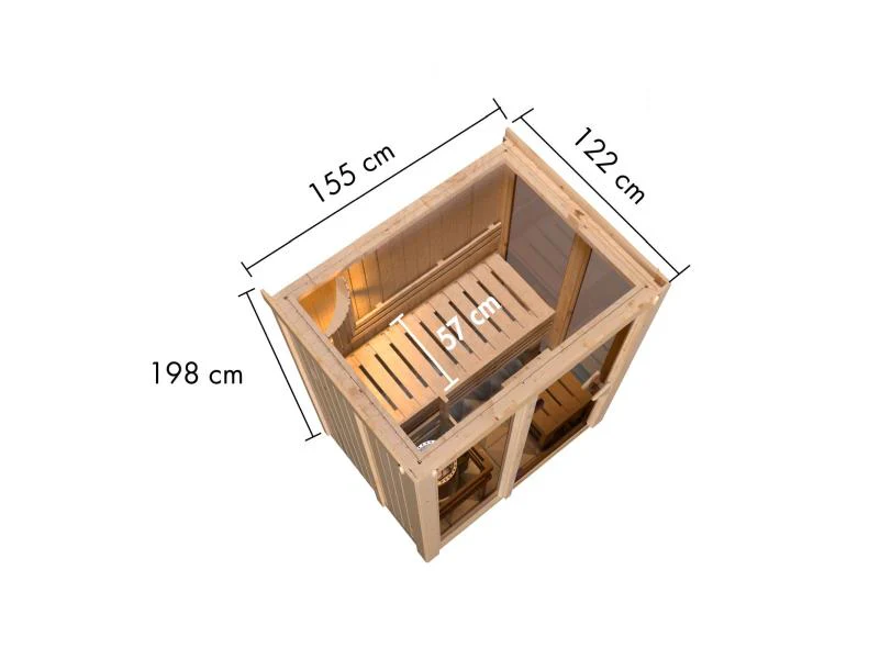 Karibu Sauna Irava 1 - ohne Ofen - ohne Dachkranz - Image 4