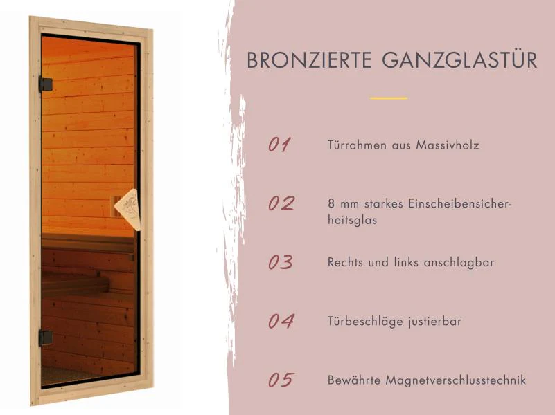 Karibu Sauna Irava 1 - ohne Ofen - ohne Dachkranz - Image 5