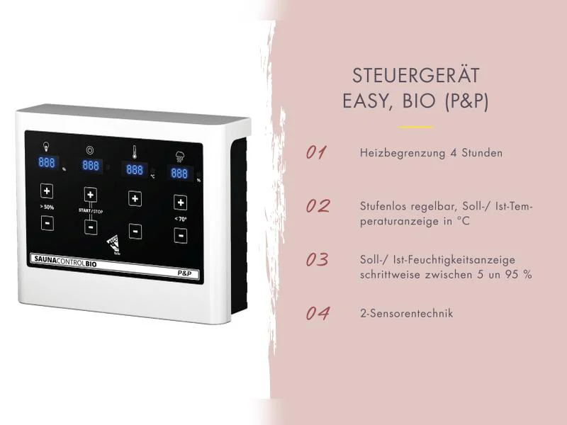 Karibu Sauna Irava 2 inkl. 3,6 kW Bioofen ext. Steuerung - Image 6