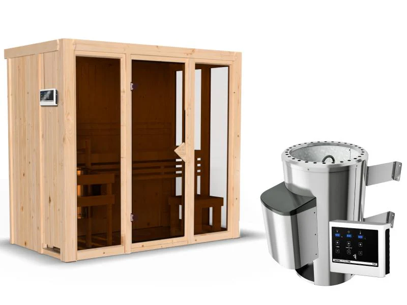 Karibu Sauna Irava 2 inkl. 3,6 kW Ofen ext. Steuerung - Image 2