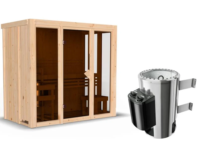 Karibu Sauna Irava 2 inkl. 3,6 kW Ofen integr. Steuerung - Image 2