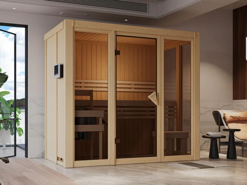 Karibu Sauna Irava 2 inkl. 3,6 kW Ofen integr. Steuerung - Image 3