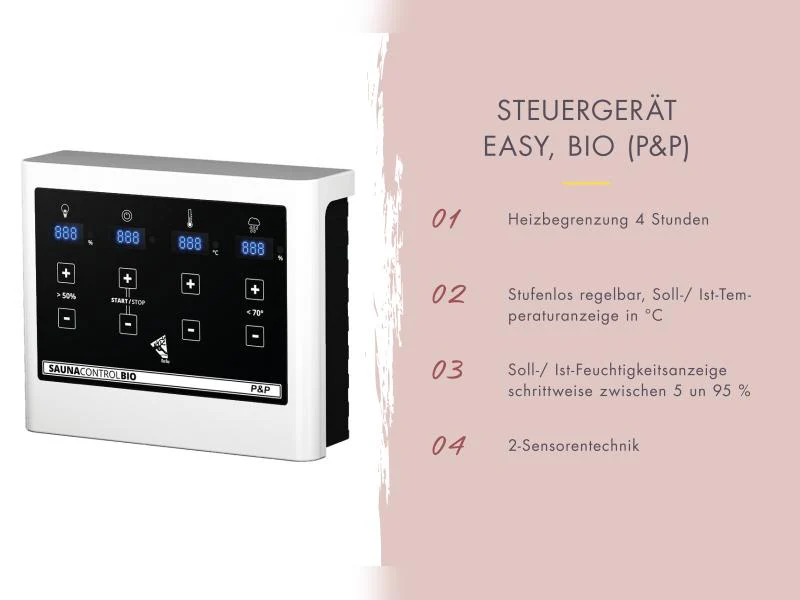 Karibu Sauna Irava 3 inkl. 3,6 kW Bioofen ext. Steuerung - Image 6