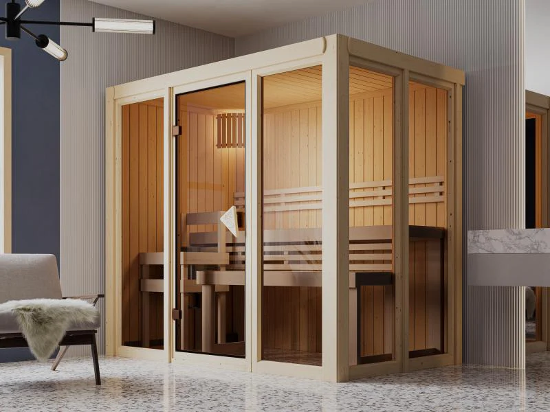 Karibu Sauna Irava 3 inkl. 3,6 kW Ofen ext. Steuerung - Image 2