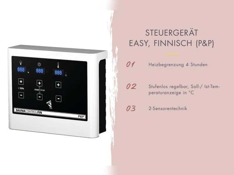Karibu Sauna Irava 3 inkl. 3,6 kW Ofen ext. Steuerung - Image 5