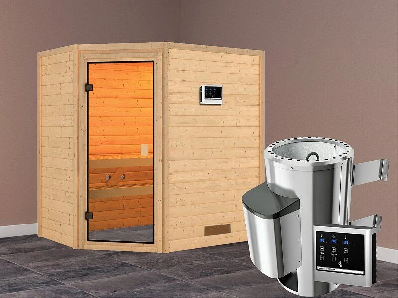 Karibu Sauna Jella mit 3,6 kW Ofen ext. Strg 38 mm - Image 2