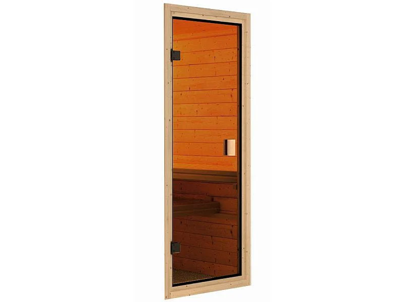 Karibu Sauna Jella mit 3,6 kW Ofen integr. Strg und Dachkranz 38 mm - Image 4