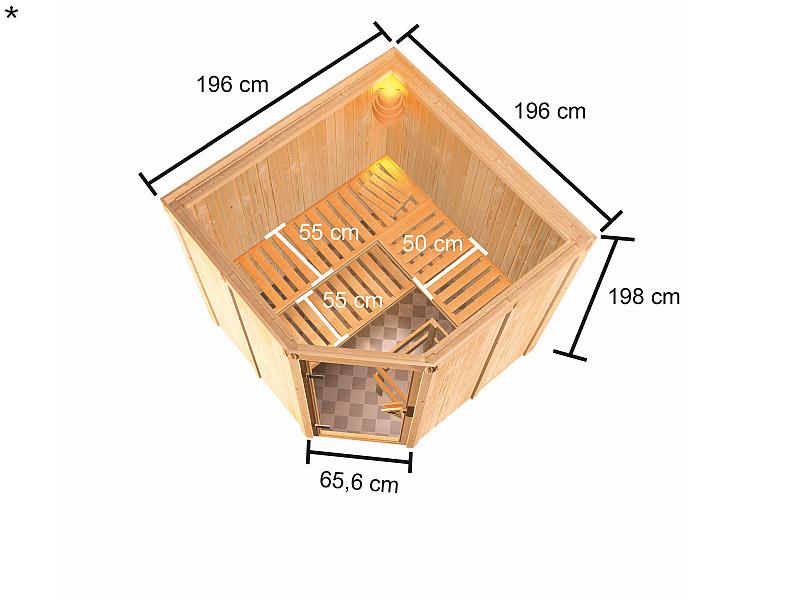 Karibu Sauna Kotka 68 mm inkl. 9 kW Ofen externe Steuerung - Image 3