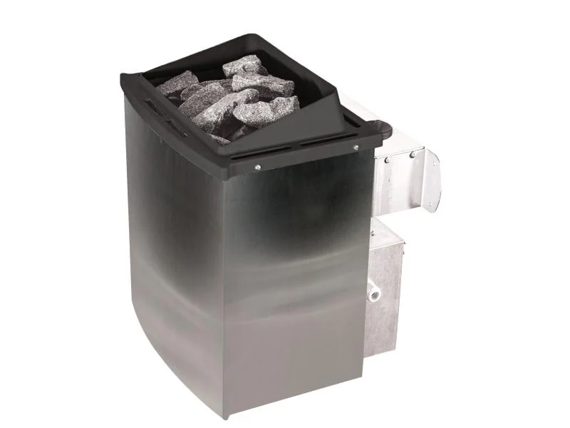 Karibu Sauna Larin inkl. 9 kW Ofen integrierte Steuerung, mit bronzerter Ganzglastür - mit Dachkranz - Image 5