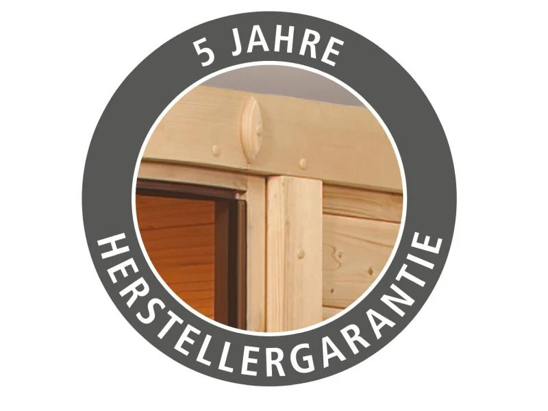 Karibu Sauna Larin inkl. 9kW Ofen externe Steuerung, mit Klarglas-Ganzglastür -ohne Dachkranz- - Image 11