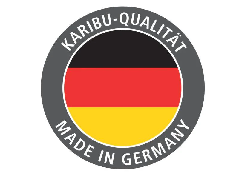 Karibu Sauna Mia inkl. 9 kW Bioofen ext. Steuerung, mit Klarglas Ganzglassaunatür -mit Dachkranz- - Image 10