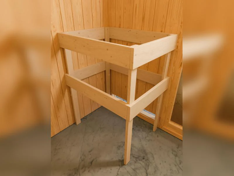 Karibu Sauna Mia inkl. 9 kW Bioofen ext. Steuerung, mit moderner Tür -mit Dachkranz- - Image 6